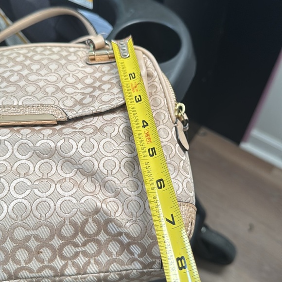 Coach Cream Satchel with Monogram Design - Picture 9 of 10